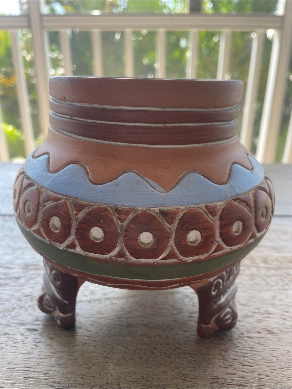 Mexico Handcrafted  Terracotta Decorative Tripod incense burner